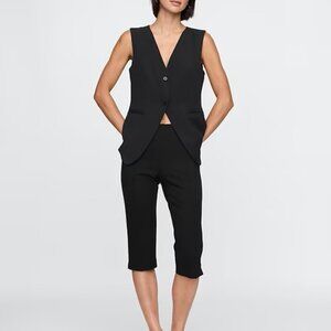 High Rise Double Knit Capris